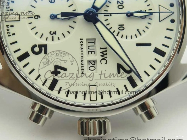 MIROTIME 0712 Pilot Chrono 377725 SS ZF 1:1 Best Edition White Dial on Black Leather Strap A Soft 7183